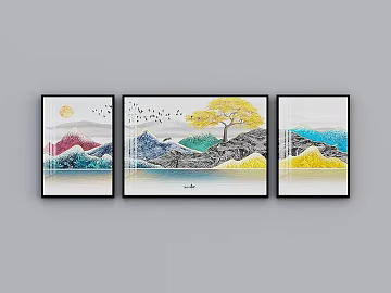 landscape painting 3d model