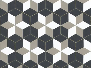 Hexagonal brick black and white gray small tile texture (ID:ffagg95205)