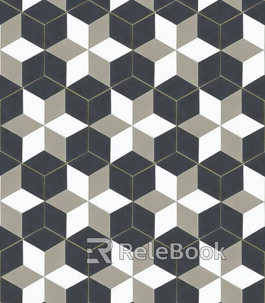 Hexagonal brick black and white gray small tile texture