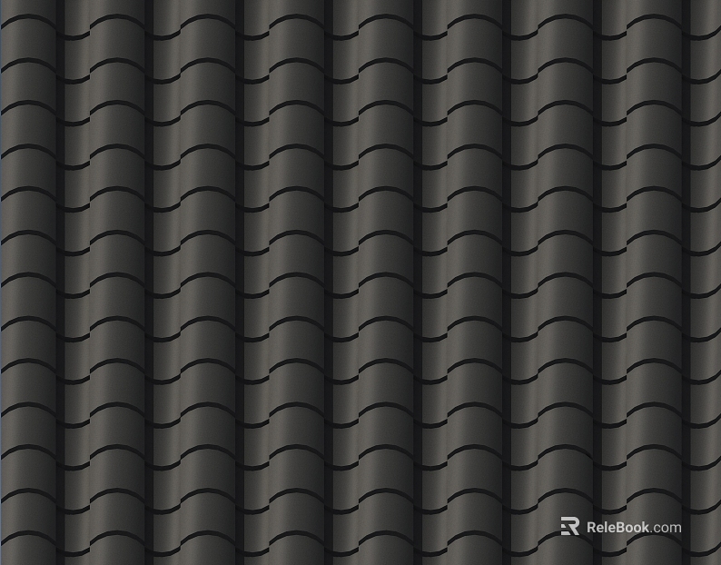 Dark gray ceramic roof tiles roofing material texture