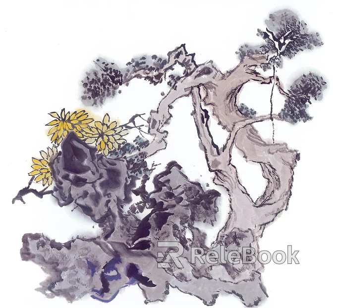 Ancient Tree Decorative Painting texture