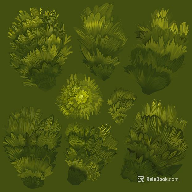 Yellow-green hand-painted floral pattern texture