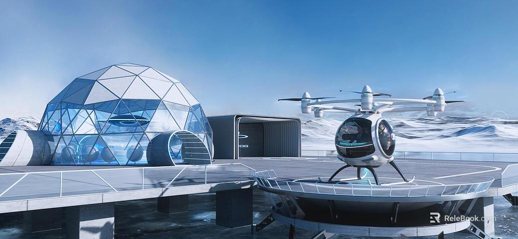Sci-fi Wind Polar Apron Scene texture