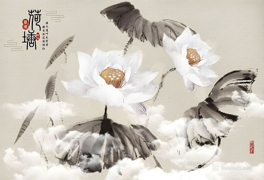 Chinese Hanging Painting Background Wall Background Painting texture