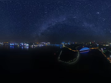 HDR City Lights Night View Panoramic texture (ID:ffach698303)