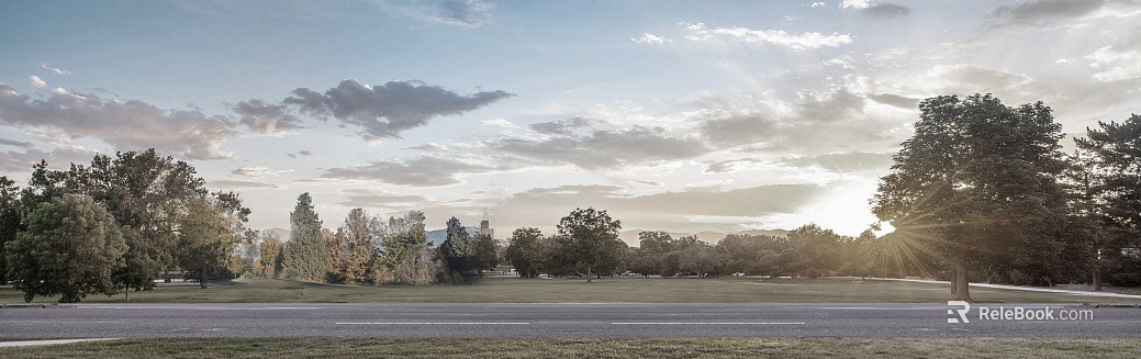Early morning exterior view of suburban park texture