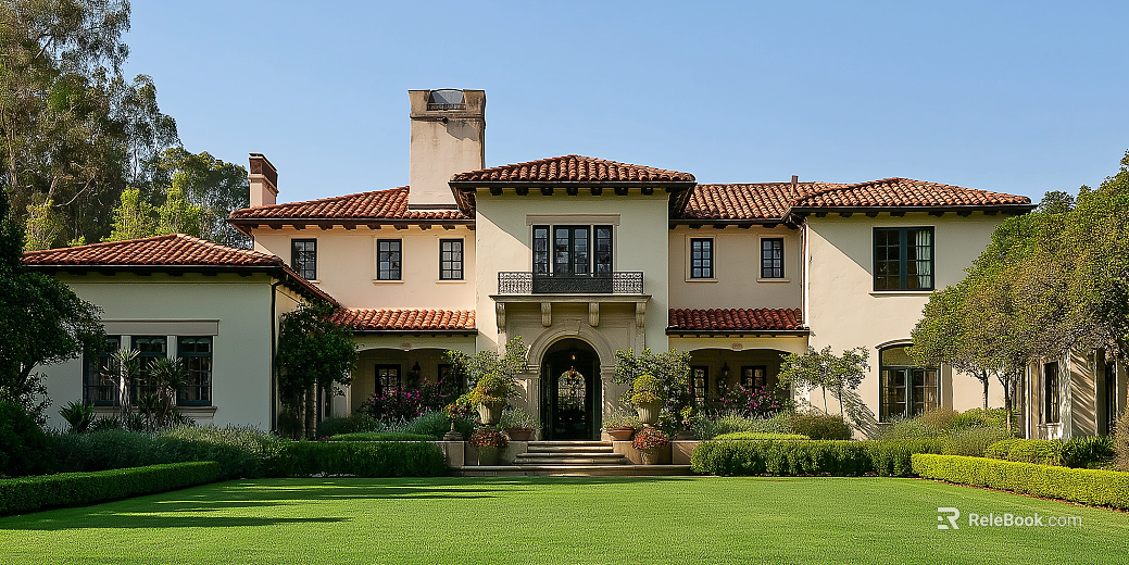 Exterior view of villa area texture