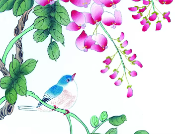 flower and bird decorative painting texture (ID:ffabf5596)