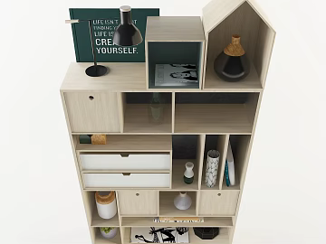 Light log color Nordic style storage display cabinet texture (ID:ffaeh628284)