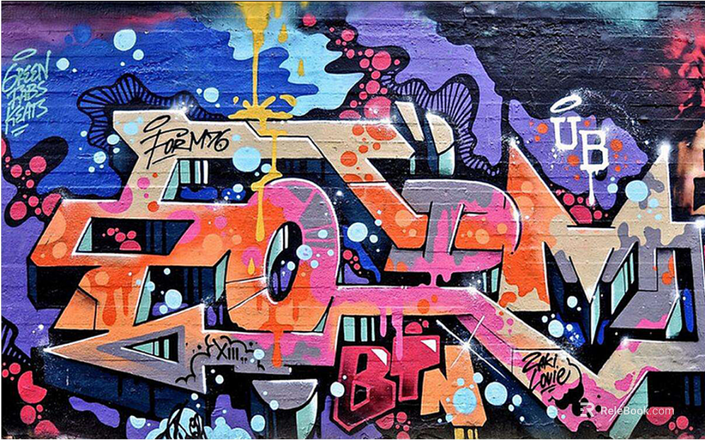 Wall painting graffiti texture