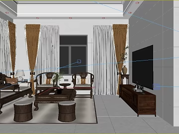 New Chinese Walnut Living Room Furniture texture (ID:ffaeh817836)