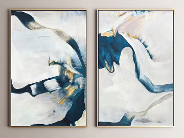 Blue Gold Modern Abstract Decorative Painting Living Room Hanging Painting texture (ID:ffaeh603989)