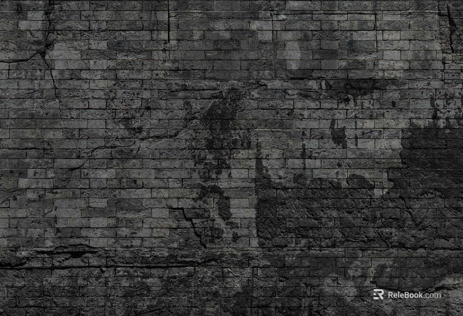 Dark gray dilapidated brick wall exterior wall finish texture