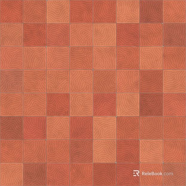 Red-brown art brick indoor floor texture