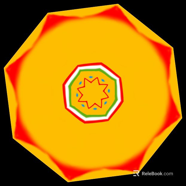 Yellow and red octagonal pattern decorative brick texture
