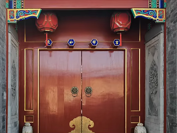 Courtyard retro door texture (ID:ffach456263)