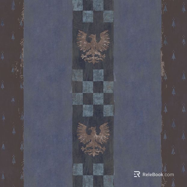 Vintage Blue Brown Eagle Pattern Decorative Wallpaper texture