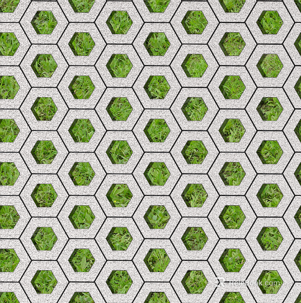 grass-planting brick texture