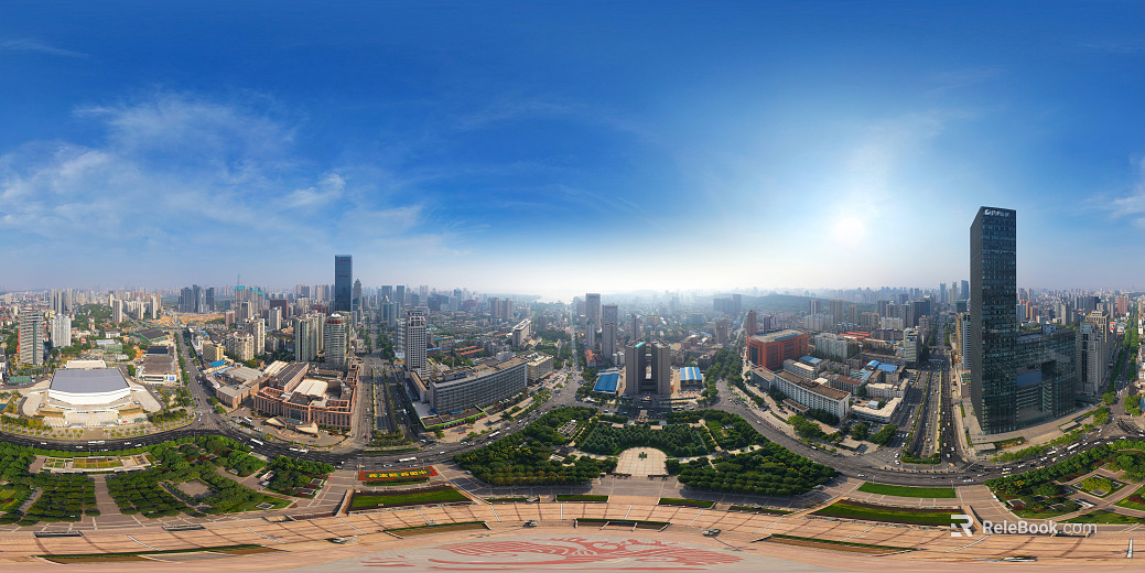 HDR city building panorama texture