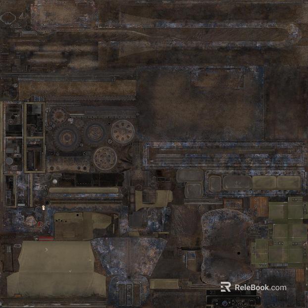 Industrial Dark Brown Old Metal Mechanical Parts Map texture