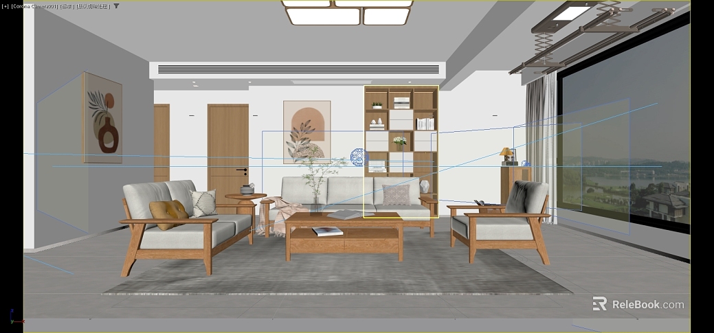 Log Color Nordic Living Room Furniture Map texture