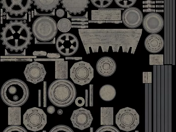 Industrial wind gray old metal mechanical gear texture (ID:ffaeh444039)