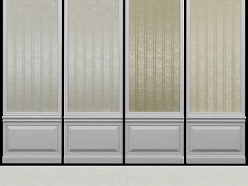 Light beige pattern wallpaper bedroom background wall 3d model