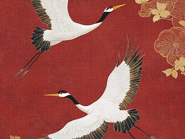 Chinese Crane Decorative Painting texture (ID:ffach075938)