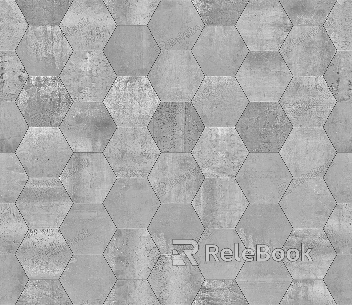 Hexagonal Brick Black and White Hexagon Seamless texture