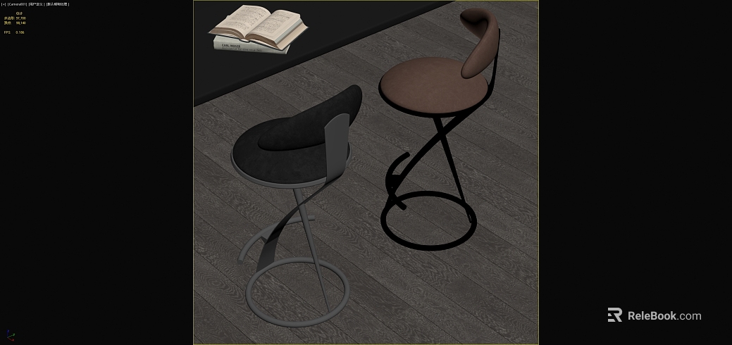 Modern Grey Black Leather Bar Chair texture