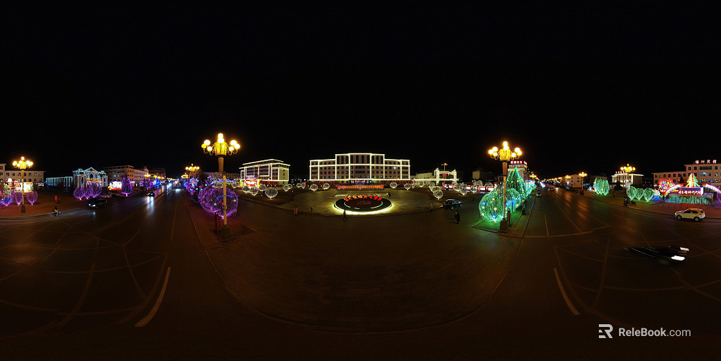 HDR City Lights Night View Panoramic texture