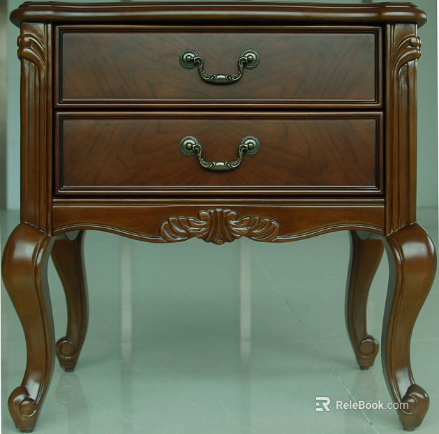 American dark brown solid wood bedside table texture