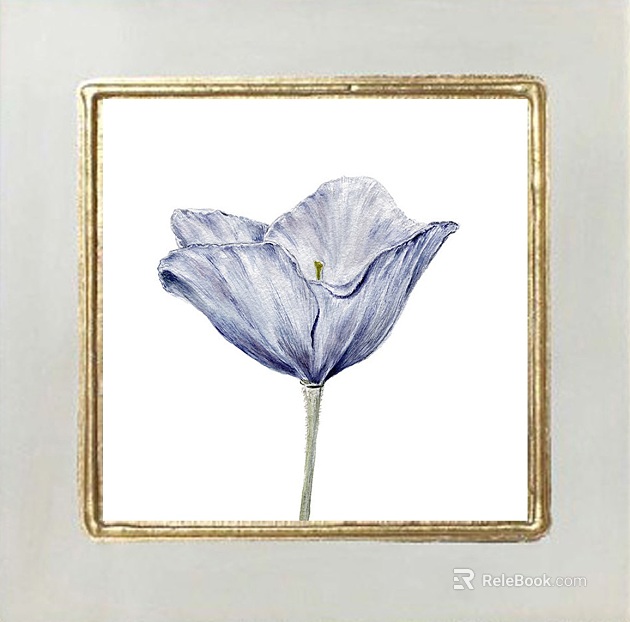 Light Blue Flower Decorative Painting Living Room Hanging Painting texture