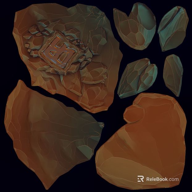 Brown Rift Rock Game Scene Map texture
