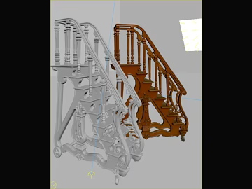European-style carved wooden stair handrail texture (ID:ffaeh626886)