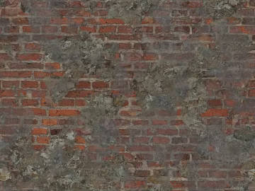 Red gray dilapidated brick wall building materials texture (ID:ffaeh061086)