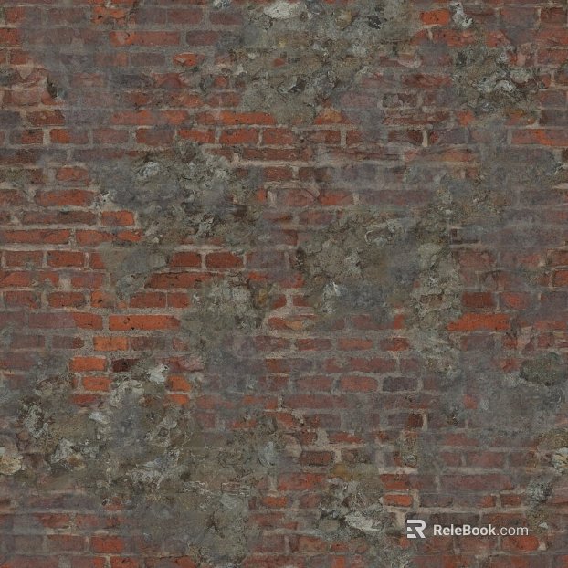 Red gray dilapidated brick wall building materials texture