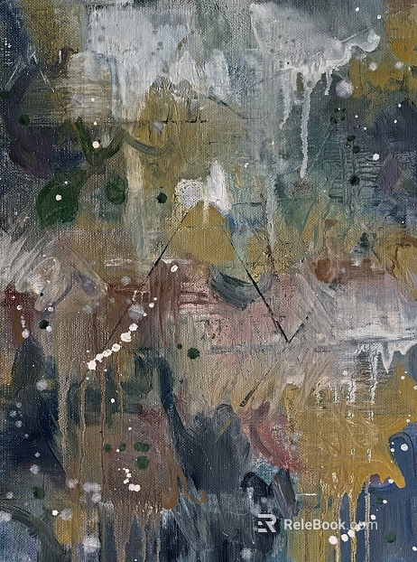 Grey-yellow abstract painting living room decoration texture