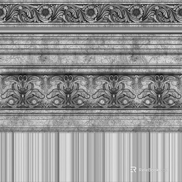 Light gray stone relief European building components texture