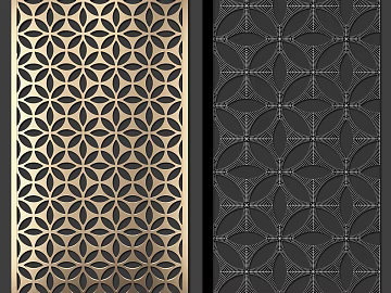 Light Luxury Bronze Metal Carved Screen texture (ID:ffaeh575034)