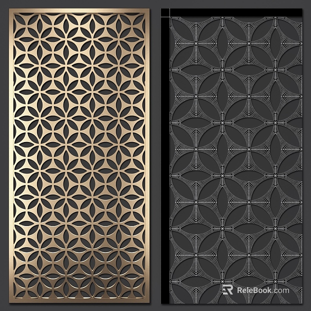 Light Luxury Bronze Metal Carved Screen texture