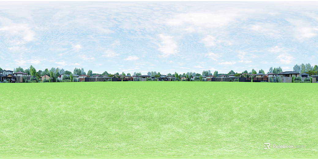 HDR panorama blue sky white clouds grass texture