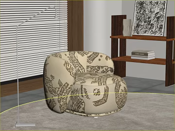 Beige Pattern Fabric Single Sofa Fabric texture (ID:ffaeh273274)