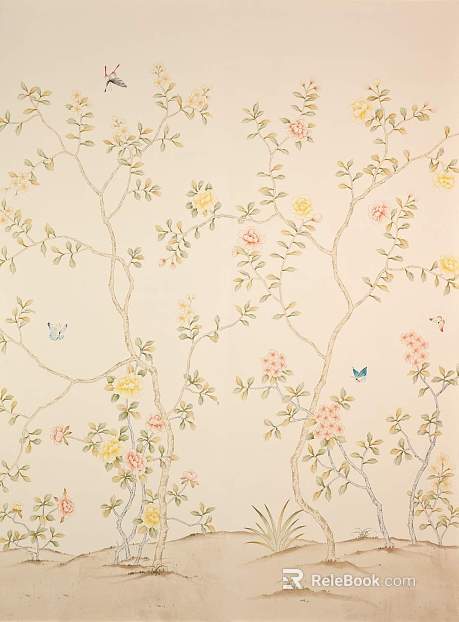 Chinese flower and bird painting texture