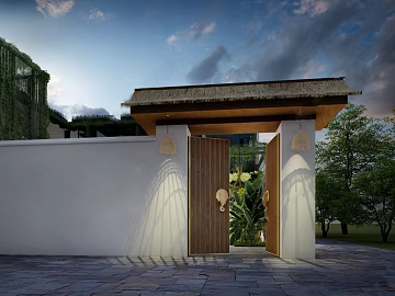 New Chinese style solid wood door courtyard entrance door texture (ID:ffaeh433101)