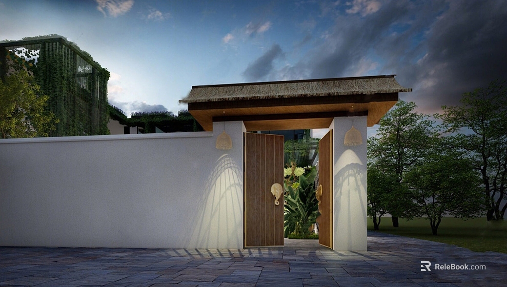 New Chinese style solid wood door courtyard entrance door texture