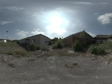 HDR Building Sky Environment Factory HD Industrial Old Parking Lot Ruins Sunny 3d model
