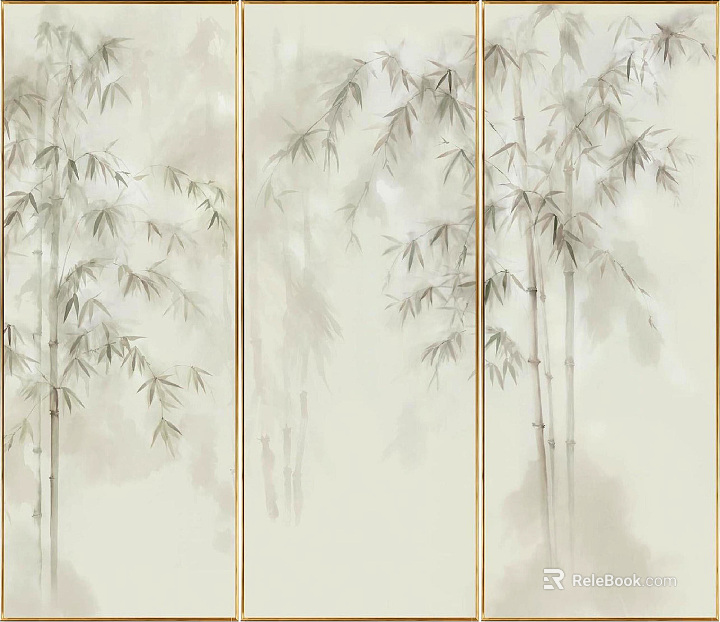 plant painting bamboo mural texture