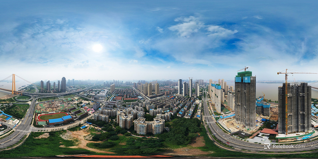 HDR City Construction Site Panorama texture