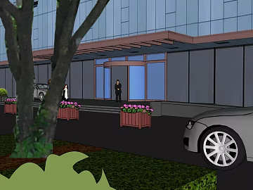 Modern Office Building Entrance Scenario texture (ID:ffaeh137684)